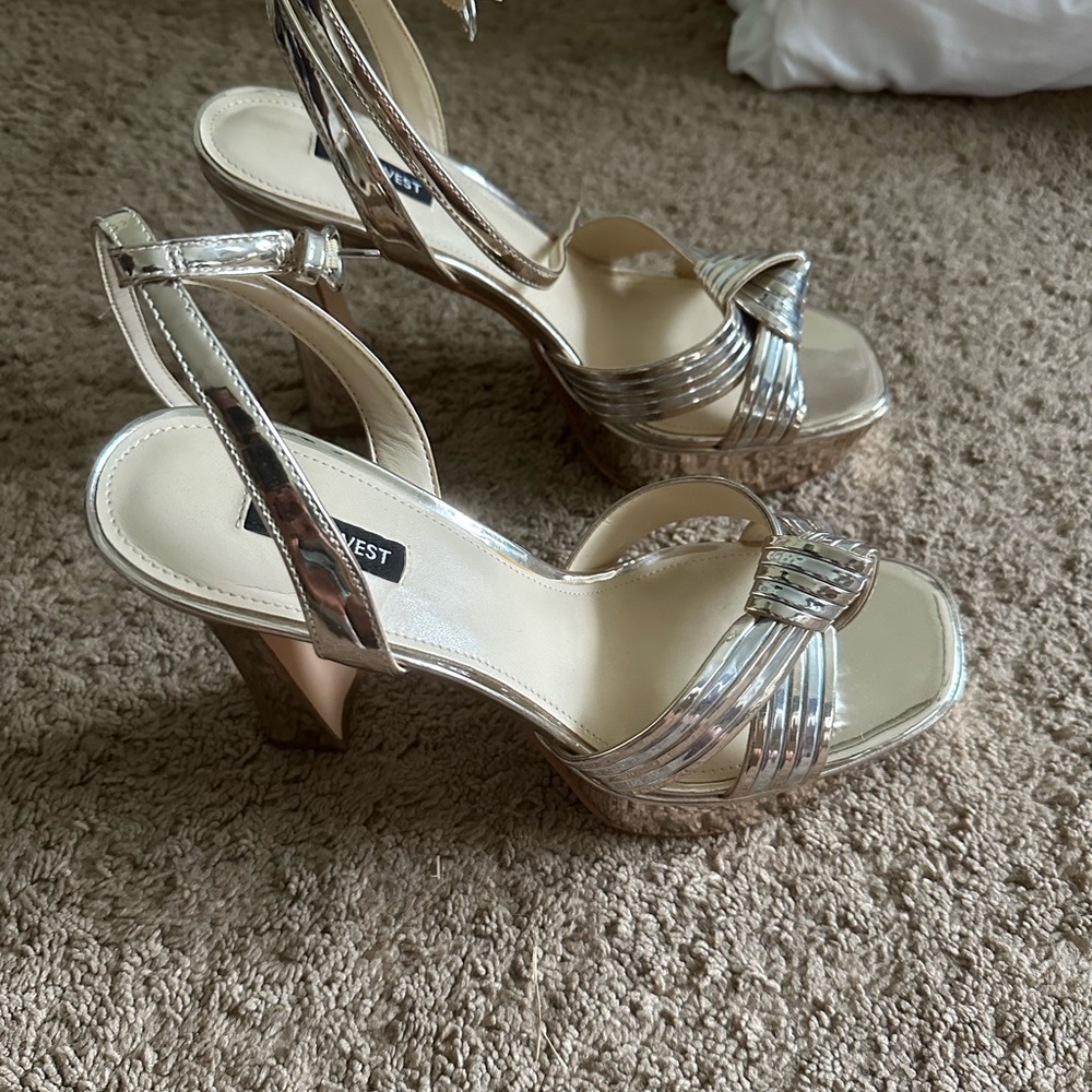 Nine West Metallic Strappy Heels